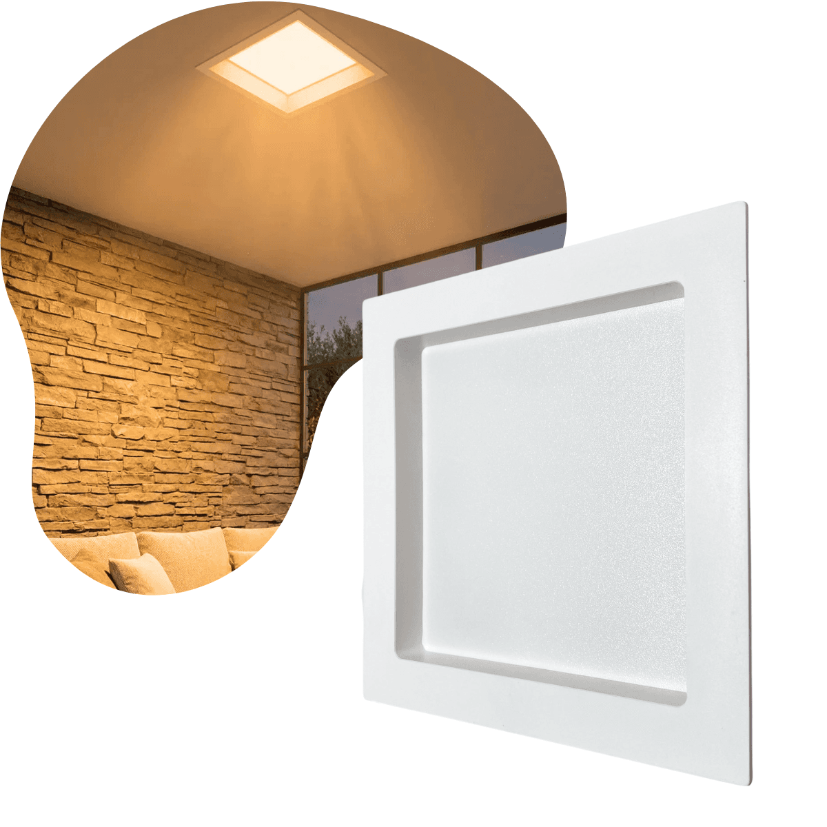 Painel Comfort Recuado 24W - 2700K Branco