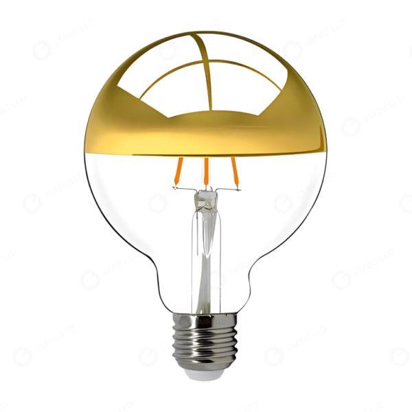 Lâmpada Filamento Defletora G125 Dourado: Iluminação Luxuosa com Toque Moderno